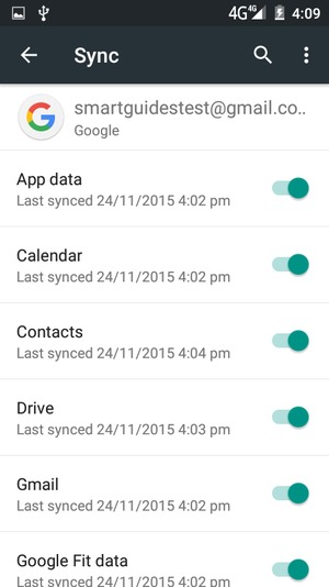 Make sure Contacts is selected