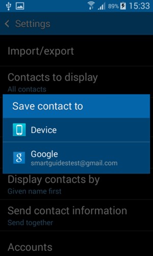 Select your Google account