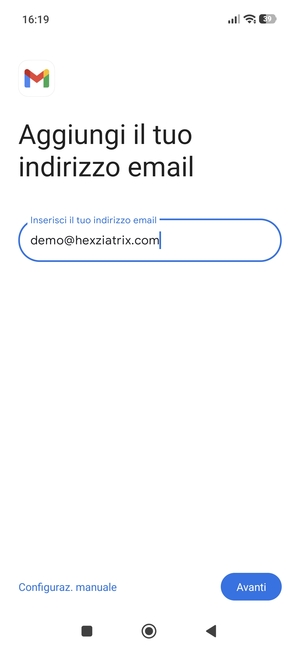 Inserisci il tuo indirizzo email e seleziona Avanti