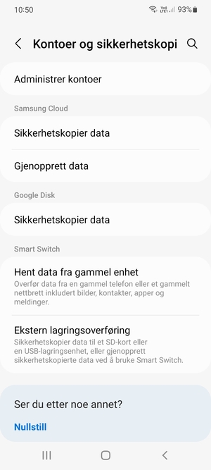 Bla til Google Disk og velg Sikkerhetskopier data