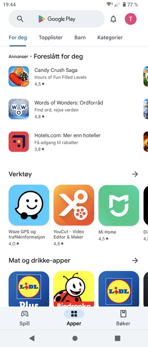 Velg søkefelt
