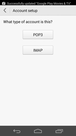 Select POP3 or IMAP
