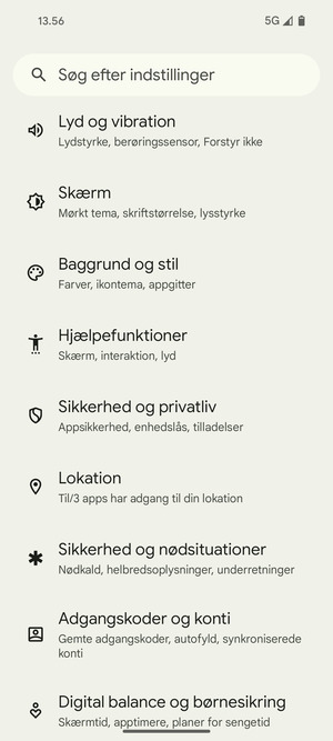 Scroll til og vælg Lokation