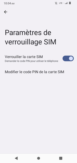 Sélectionnez Modifier le code PIN de la carte SIM