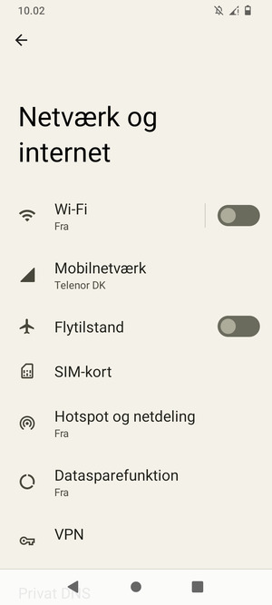 Vælg Mobilnetværk