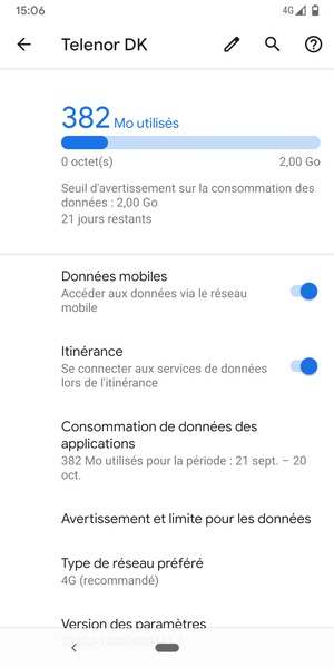 Activer ou désactiver Itinérance