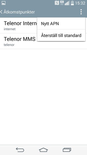 Välj Återställ til standard