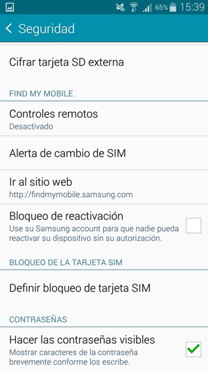 Desplácese y seleccione Definir bloqueo de tarjeta SIM
