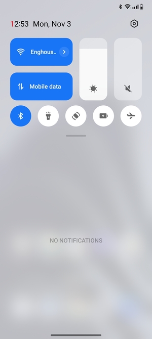 Slide down the top menu again