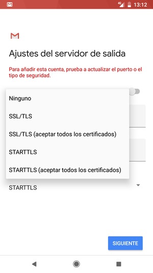 Seleccione Ninguno y SIGUIENTE