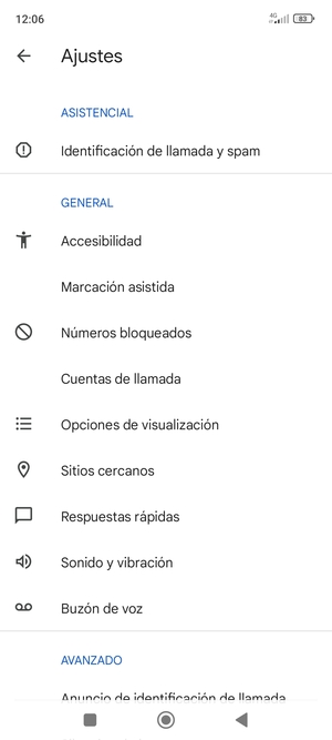 Seleccione Buzón de voz