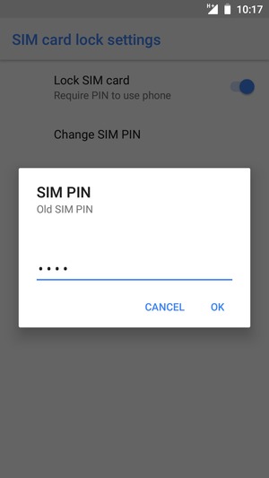 Enter your Old SIM PIN and select OK