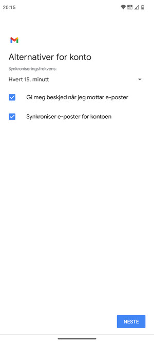 Velg NESTE