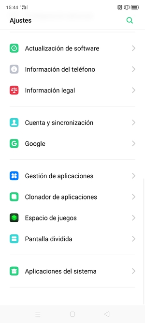 Desplácese y seleccione Actualización de software
