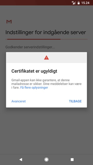 Vælg TILBAGE