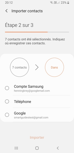 Sélectionnez votre compte Google