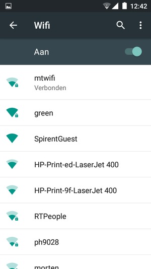 U bent nu verbonden met het WiFi-netwerk