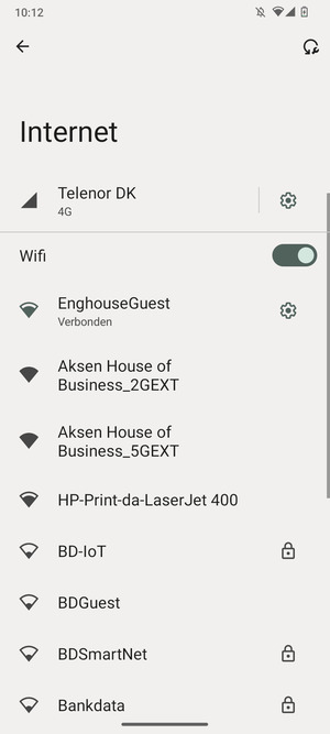 U bent nu verbonden met het WiFi-netwerk