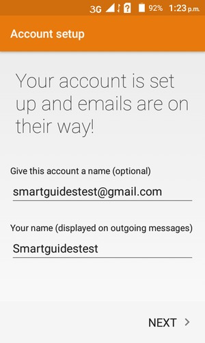 Give your account a name and enter your name. Select NEXT