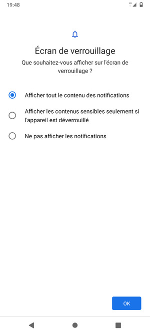 Sélectionnez votre option préférée et sélectionnez OK