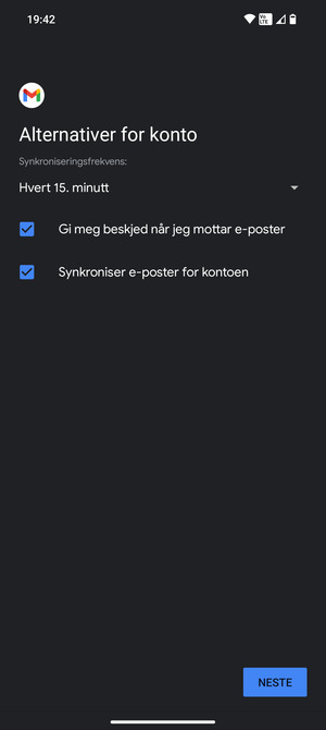 Velg NESTE