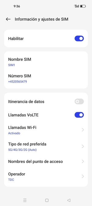 Para cambiar la red en caso de problemas de conectividad, seleccione Operador