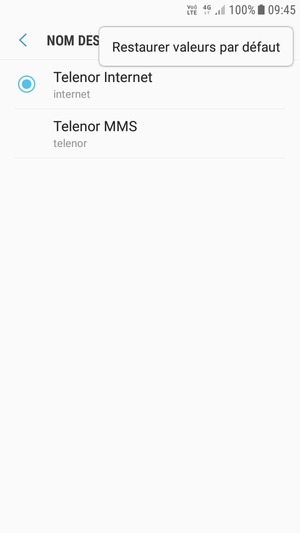 Sélectionnez Restaurer valeurs par défaut