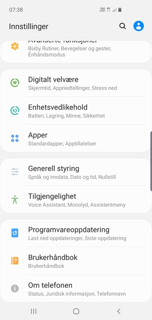 Bla til og velg Programvareoppdatering