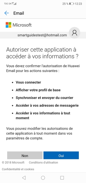Sélectionnez Oui