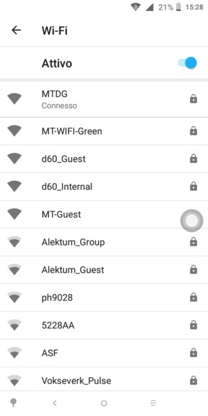 Ora sei connesso alla rete Wi-Fi