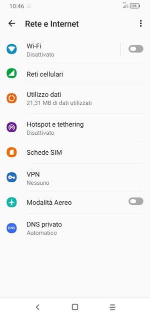 Seleziona Reti cellulari