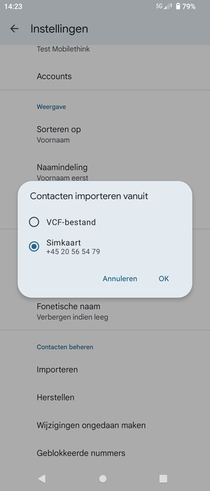 Selecteer Simkaart en selecteer OK