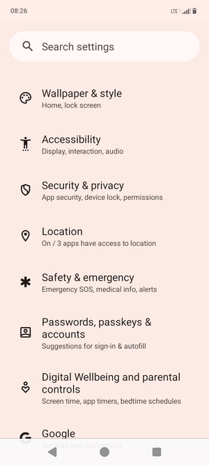 Scroll to and select Location
