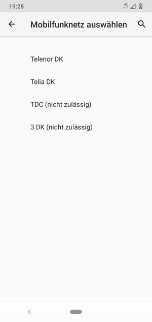 Wählen Sie einen Netzbetreiber von der Liste