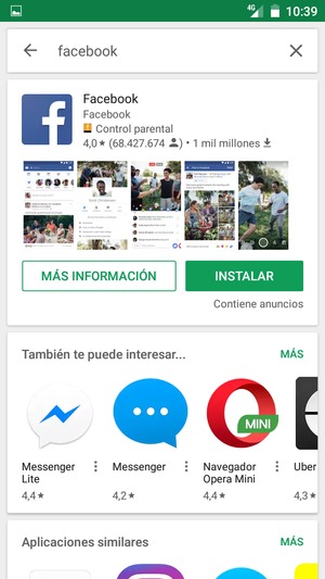 Seleccione la aplicación