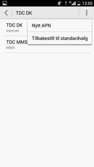 Velg menyknappen og velg Tilbakestill til standardvalg