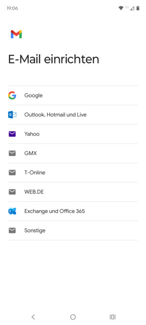 Wählen Sie Google