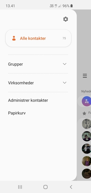 Vælg Administrer kontakter