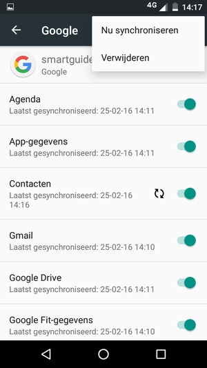 Selecteer Nu synchroniseren