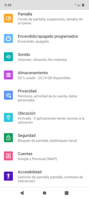 Desplácese y seleccione Ubicación
