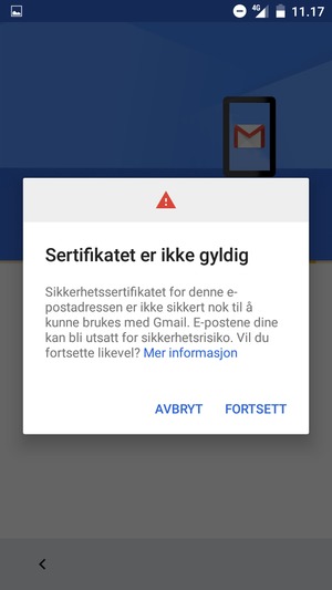 Velg FORTSETT