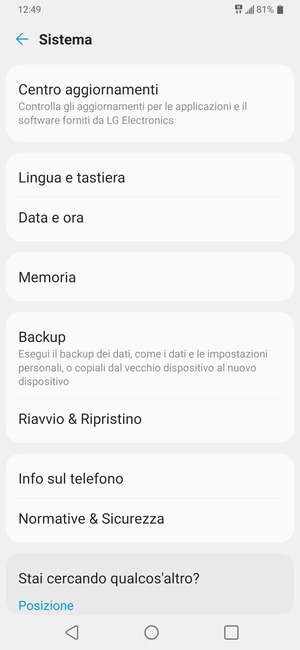 Seleziona Backup