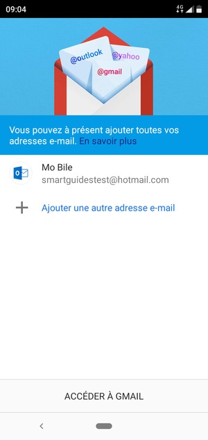 Sélectionnez ACCÉDER  À GMAIL