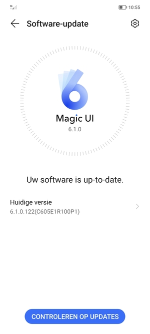 Als uw telefoon up-to-date is, zult u het volgende scherm zien
