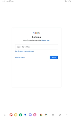 Skriv inn din Gmail-adresse og velg Neste
