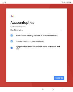 Selecteer VOLGENDE