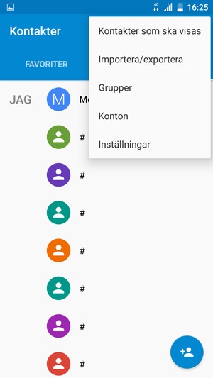 Välj Importera/exportera