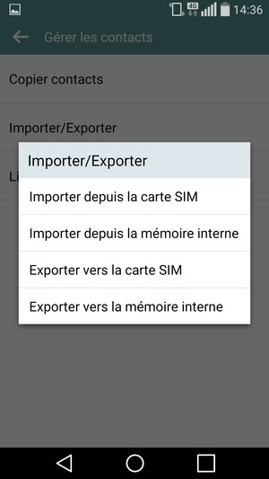 Sélectionnez Importer depuis la carte SIM