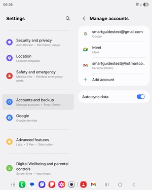 Select your Google account