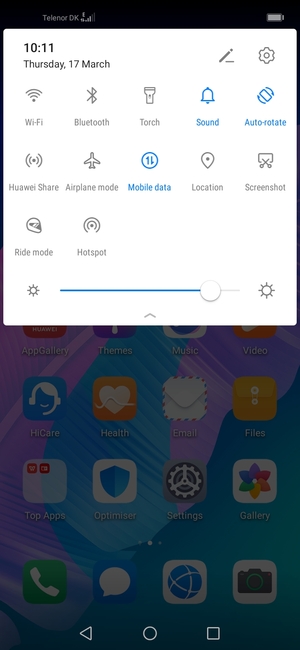 Adjust brightness to the required level